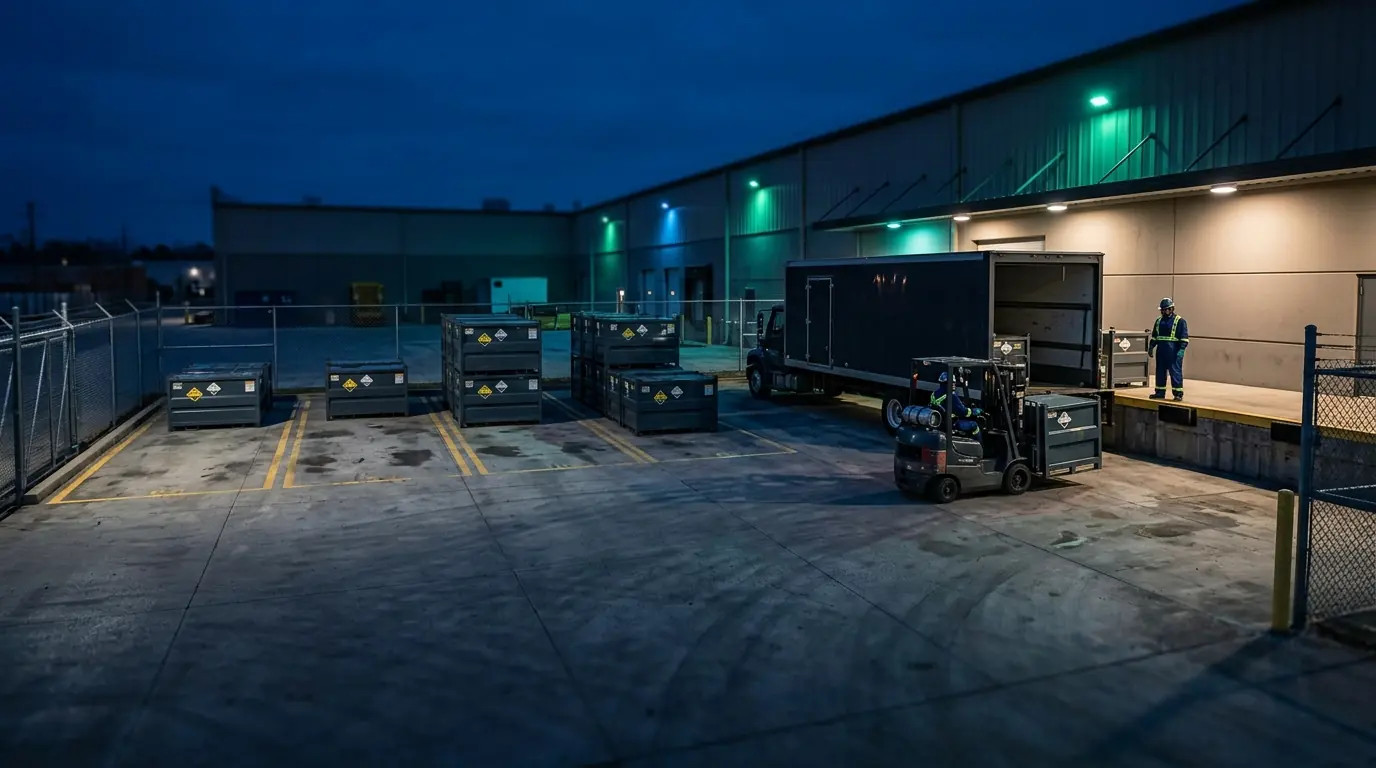 Reverse logistics yard for retired EV batteries