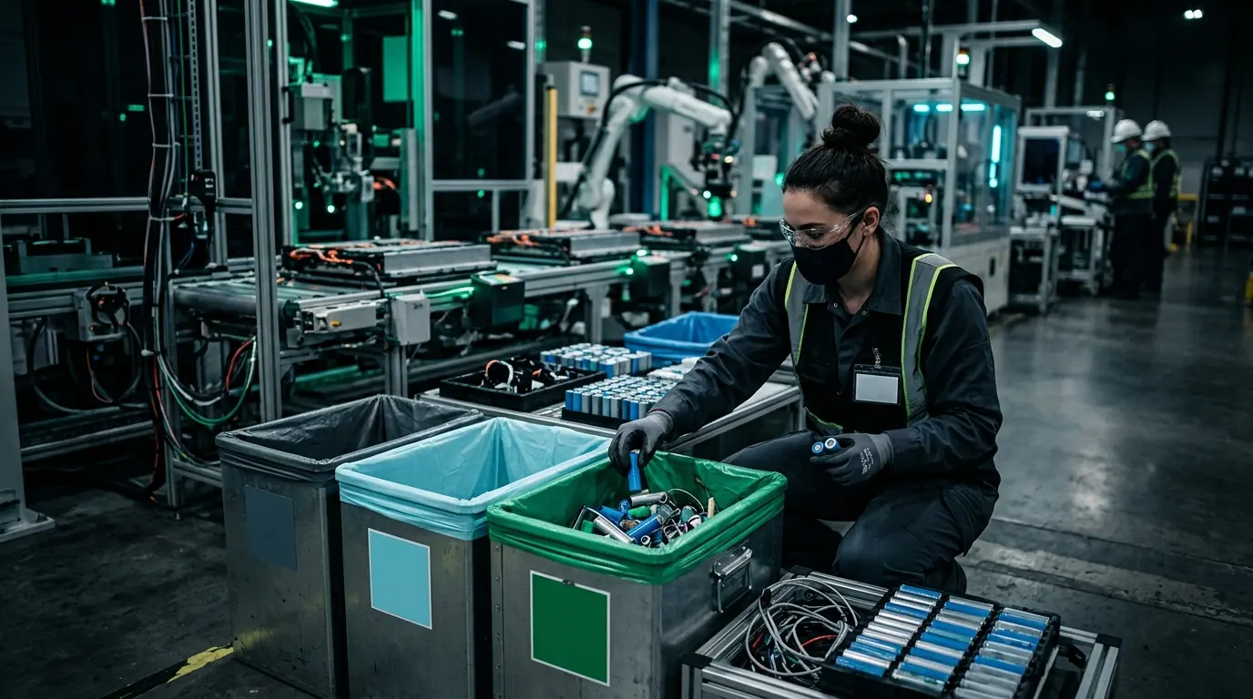Manufacturing Cluster EV battery collection scene