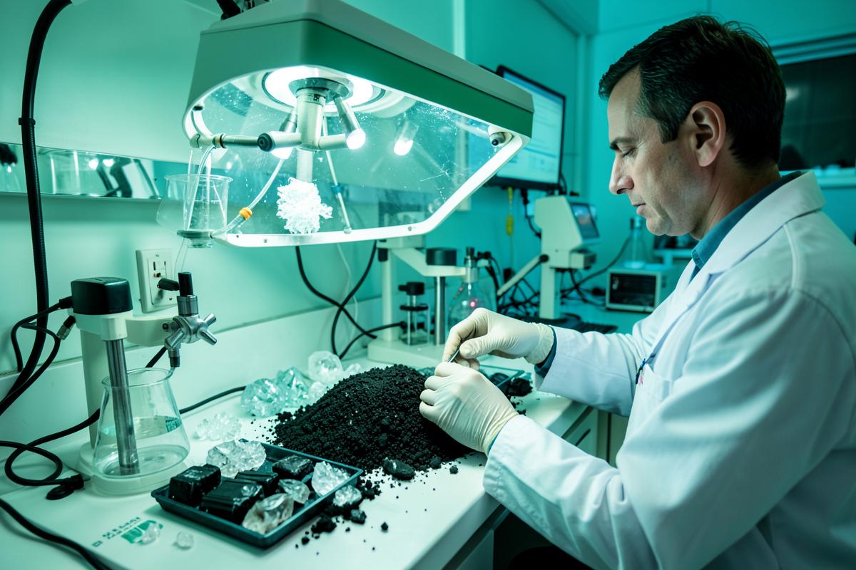 Laboratory analysis of black mass and recovered battery materials